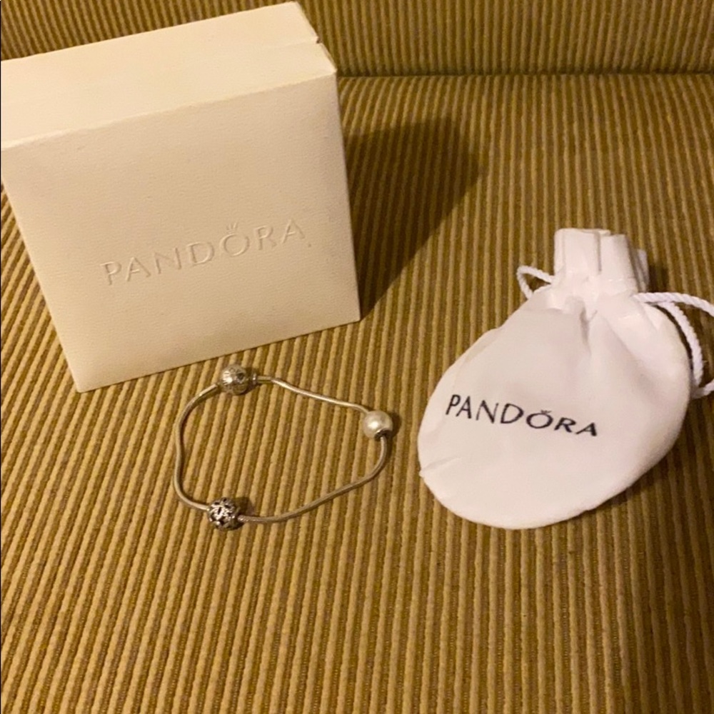 Pandora bracelet with charms 7”